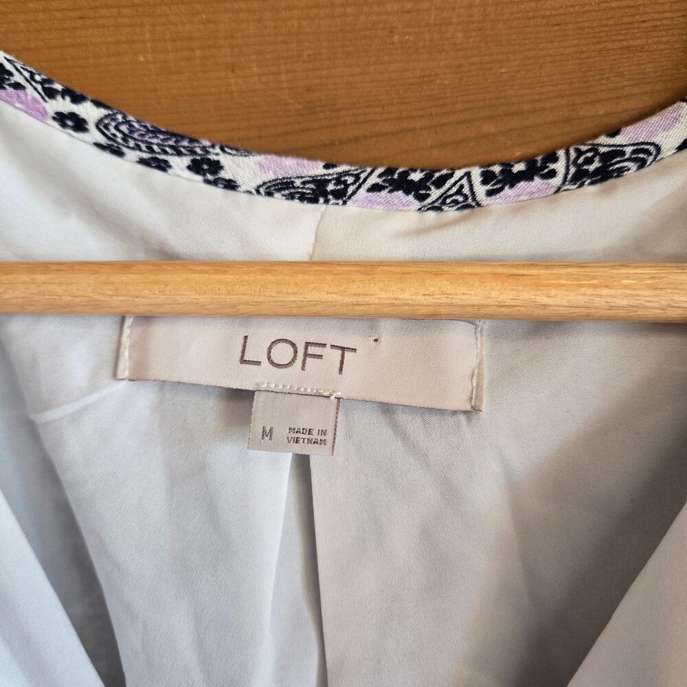 Loft Geo Dolman Tie Side Boho Summer Dress Medium Boho Short Sleeve Flowy Summer - Picture 6 of 6